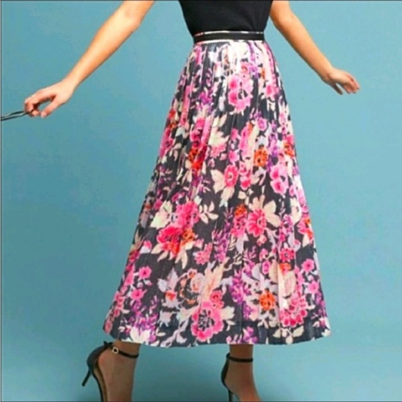 Maeve Sequin Floral Maxi Skirt - Picture 1 of 4